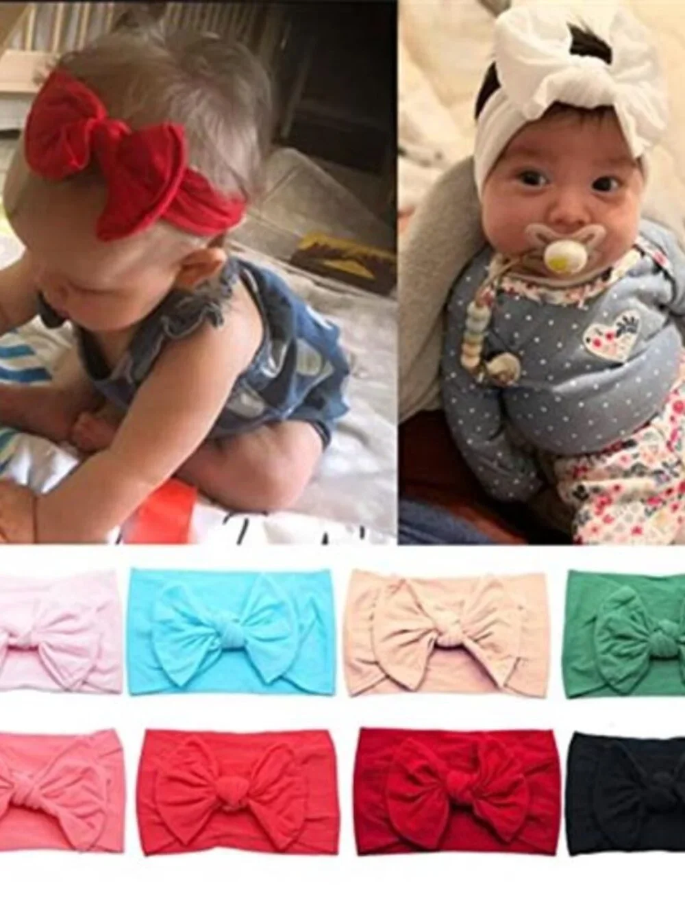 20PCS Baby Girls Headbands Nylon Hair Bows Newborn Toddler Infant Hair Accessori